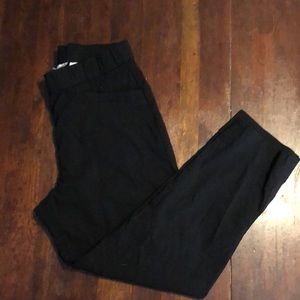 Susan Graver black slacks sz 8/ankle / 2 front pockets/stretch A302645/pull-on